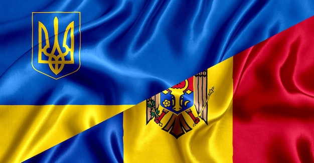 Bandiera della Moldova e dell'Ucraina