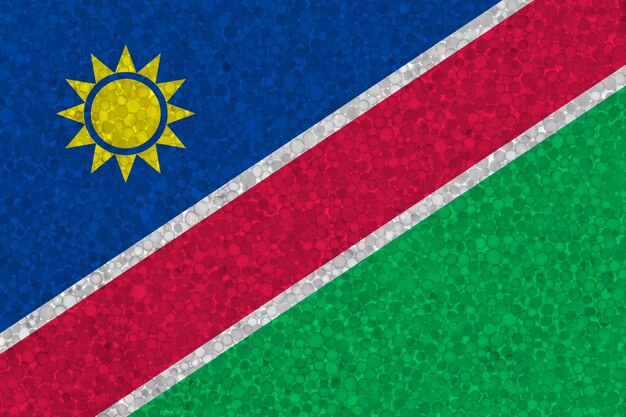 Bandiera della Namibia su struttura in polistirolo