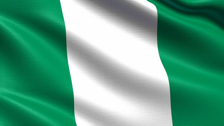 Bandiera della Nigeria, con struttura del tessuto ondeggiante