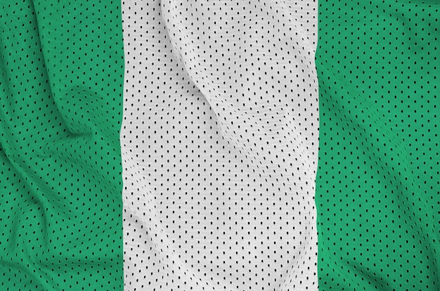 Bandiera della Nigeria stampata su un tessuto a rete sportivo in nylon poliestere