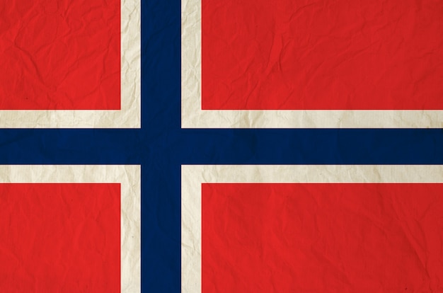 Bandiera della Norvegia con vecchia carta d&#39;epoca