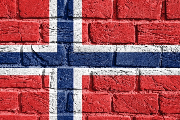 Bandiera della Norvegia sul muro