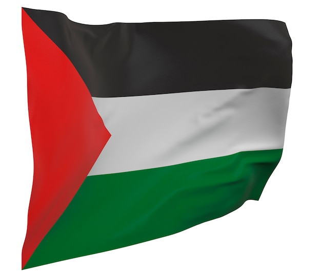 Bandiera della Palestina isolata. Banner sventolante. Bandiera nazionale della Palestina