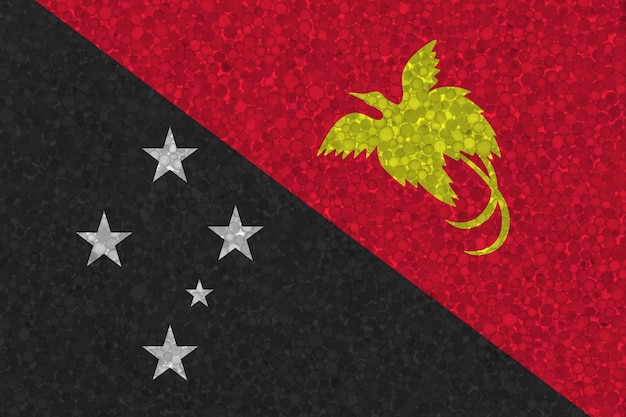 Bandiera della Papua Nuova Guinea su struttura in polistirolo