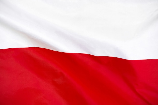 Bandiera della Polonia Bandierina della Polonia che fluttua nel vento.