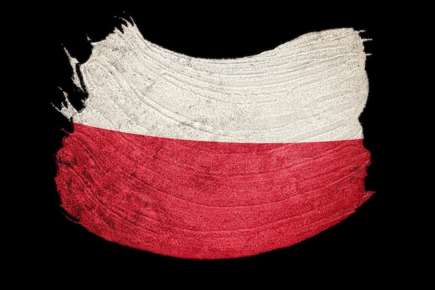 Bandiera della Polonia di lerciume. Polonia Pennellata.