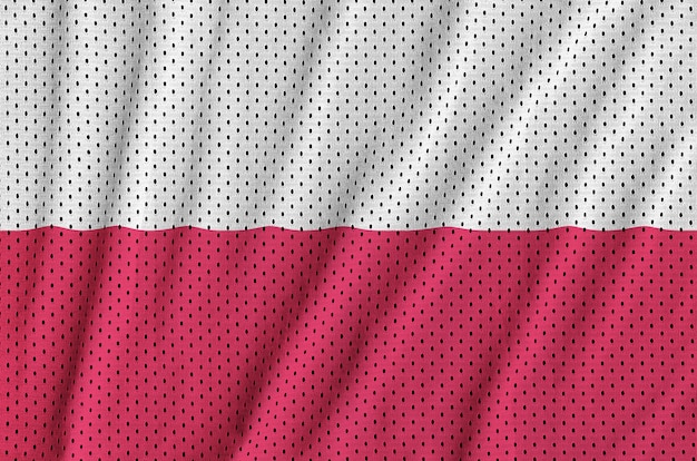 Bandiera della Polonia stampata su una rete di nylon poliestere