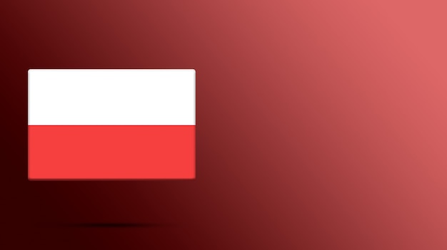 Bandiera della Polonia sulla piattaforma realistica