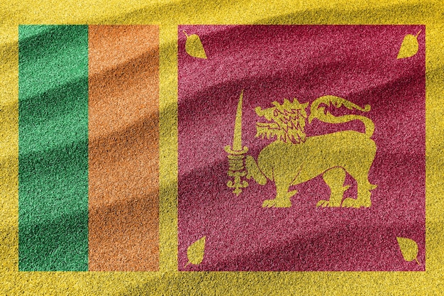 Bandiera della sabbia dello Sri Lanka, sfondo della sabbia della bandiera nazionale