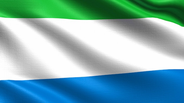 Bandiera della Sierra Leone, con trama del tessuto ondeggiante