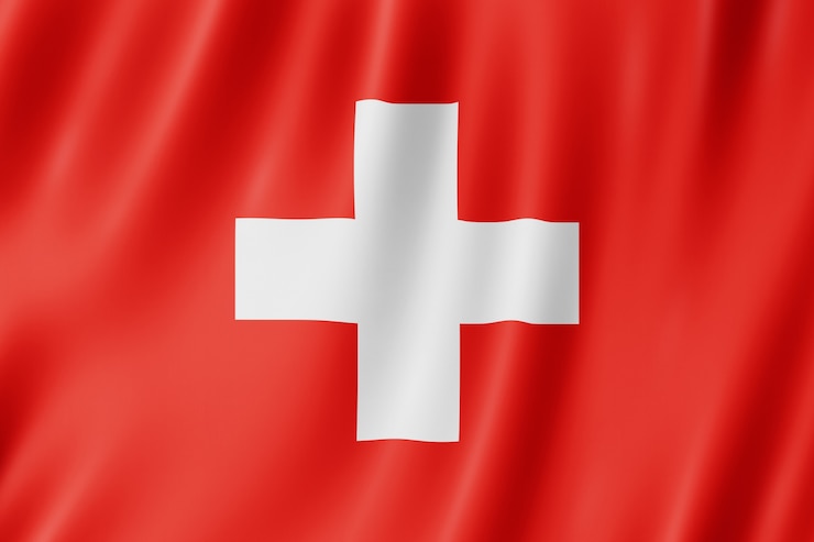 Foto bandiera della svizzera. illustrazione della sventola bandiera sventola.