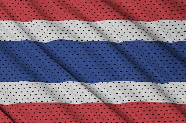 Bandiera della Thailandia stampata su un tessuto a rete di abbigliamento sportivo in nylon poliestere