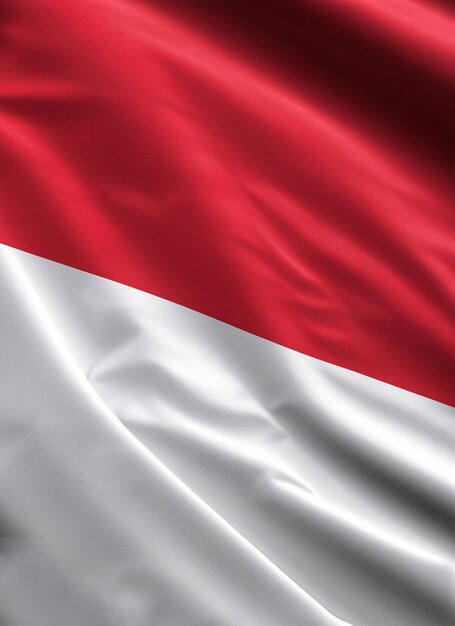 Bandiera della trama del tessuto dell'indonesia che fluttua nel vento generativo ai