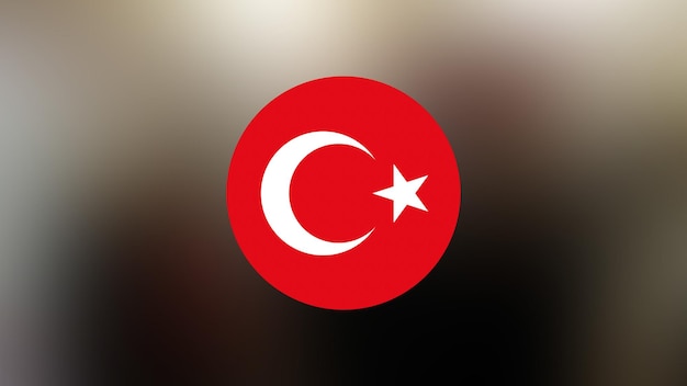 bandiera della Turchia su sfondo sfocato