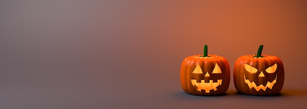 Bandiera della zucca di Halloween. illustrazione 3D.