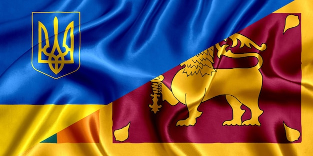 Bandiera dello Sri Lanka e dell'Ucraina