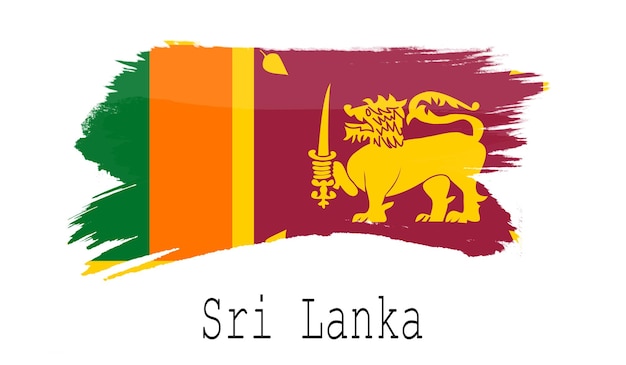 Bandiera dello Sri Lanka su sfondo bianco