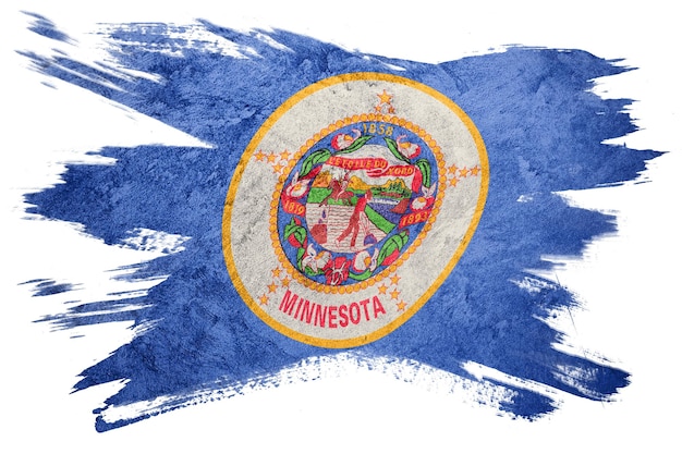 Bandiera dello stato del Minnesota di lerciume. Pennellata bandiera Minnesota.
