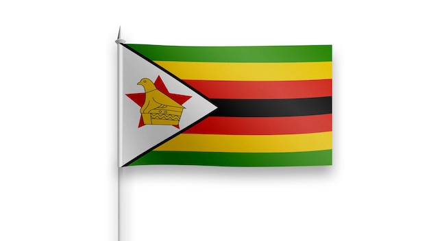 Bandiera dello Zimbabwe su sfondo bianco