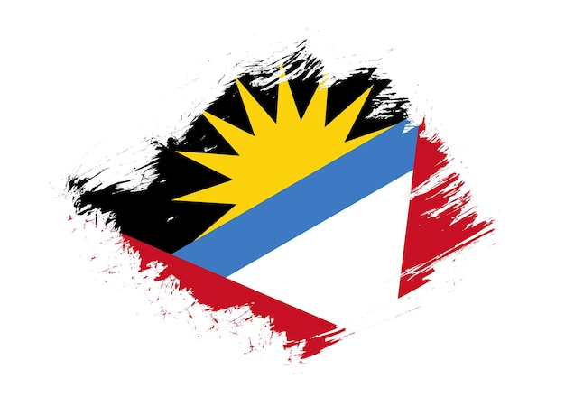Bandiera di antigua e barbuda con effetto texture pennello astratto su sfondo bianco