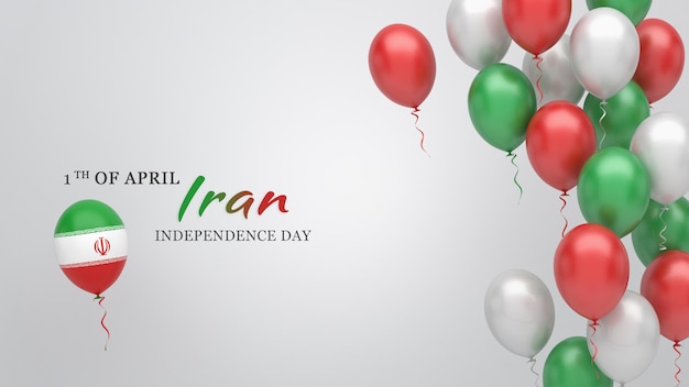 Bandiera di celebrazione con palloncini nei colori della bandiera dell'Iran.