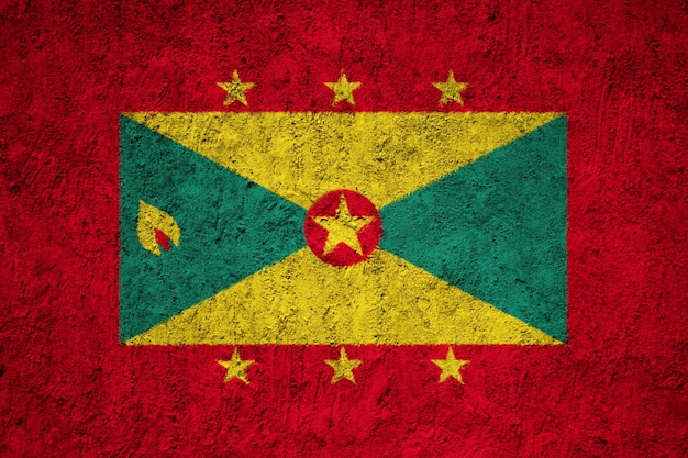 Bandiera di Grenada dipinta sulla parete del grunge