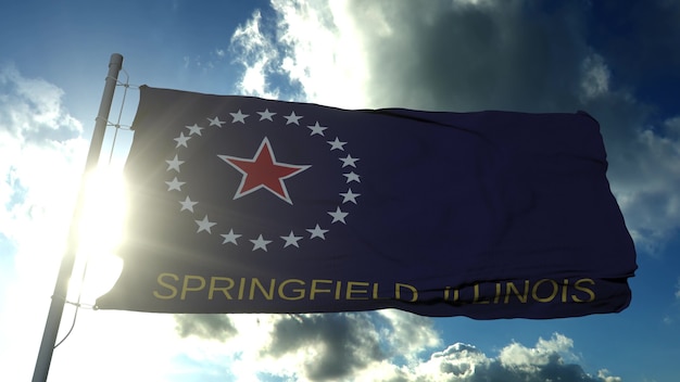 Bandiera di Springfield, Illinois, Stati Uniti d'America. rendering 3D.