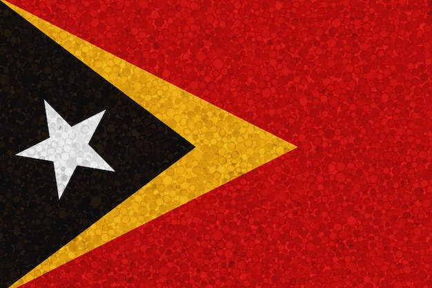 Bandiera di Timor orientale su struttura in polistirolo