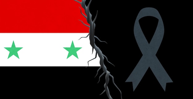 Bandiera e lutto della Siria