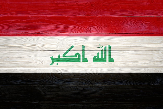 Bandiera Iraq dipinta su assi di legno