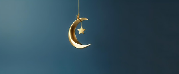 bandiera islamica d'oro a mezzaluna