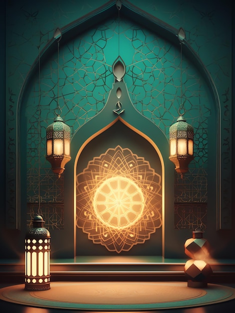 bandiera islamica dell'Eid al-Fitr design contemporaneo