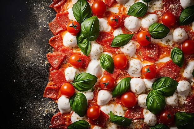 Bandiera italiana fatta di ingredienti per la pizza