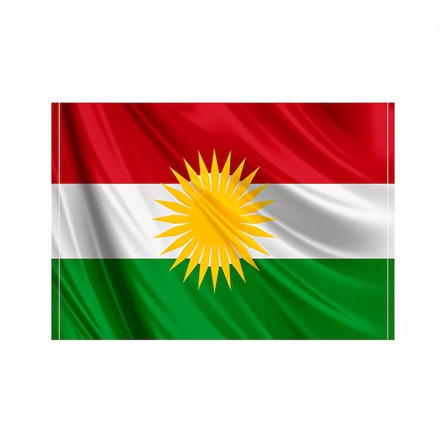 Bandiera Kurdistan su sfondo bianco