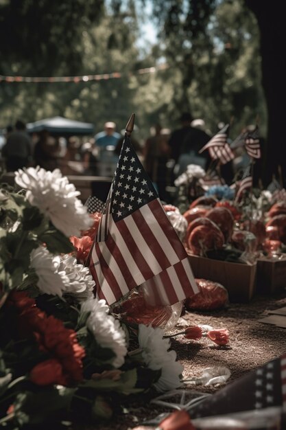 Bandiera nazionale americana all'aperto Memorial Day