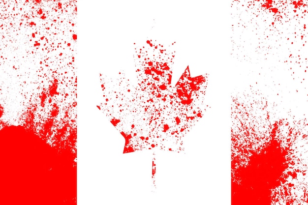 Bandiera nazionale canadese con texture. modello per la progettazione