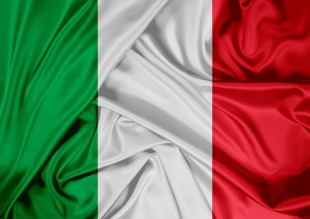 Bandiera nazionale d'Italia issata all'aperto Rendering 3D della celebrazione del giorno dell'Italia