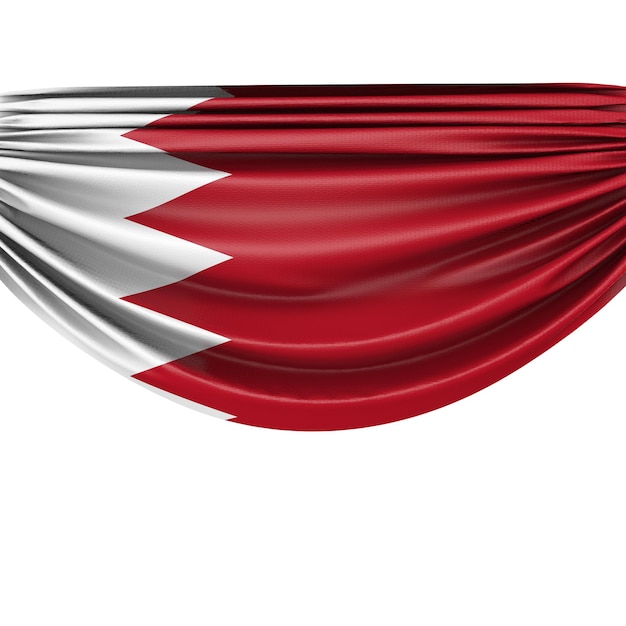 Bandiera nazionale del Bahrain appeso banner in tessuto 3D Rendering