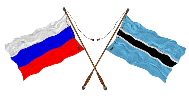 Bandiera nazionale del Botswana e della Russia Sfondo per i progettisti