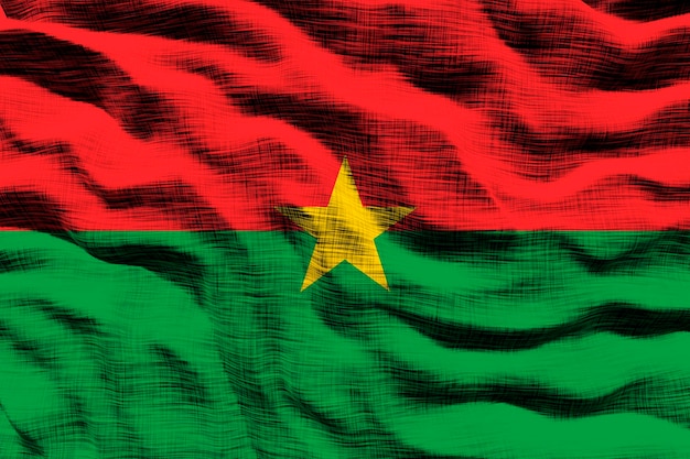 Bandiera nazionale del Burkina Faso Sfondo con bandiera del Burkina Faso