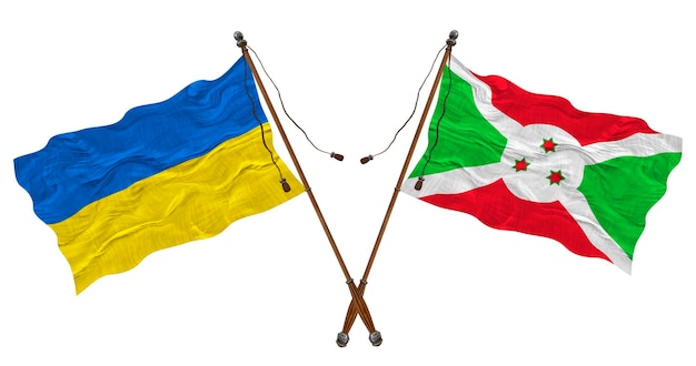 Bandiera nazionale del Burundi e dell'Ucraina Sfondo per i progettisti
