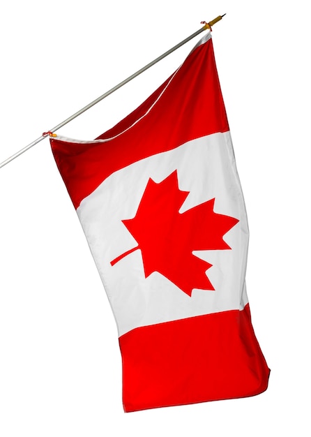 Bandiera nazionale del Canada isolato su bianco