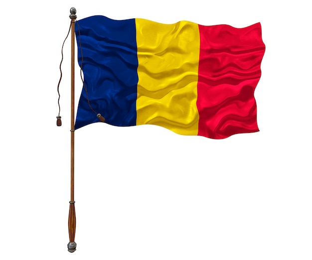 Bandiera nazionale del Ciad Sfondo con bandiera del Ciad