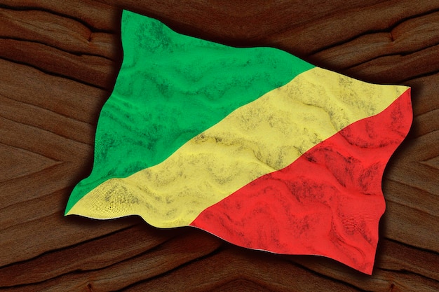 Bandiera nazionale del Congo brazzaville Sfondo con bandiera del Congo brazzaville
