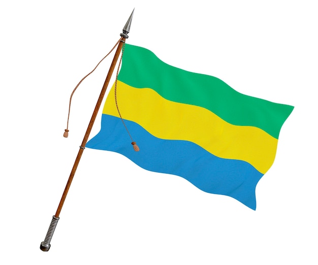 Bandiera nazionale del Gabon Sfondo con bandiera del Gabon