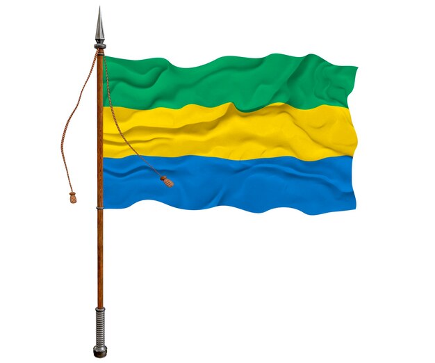 Bandiera nazionale del Gabon Sfondo con bandiera del Gabon