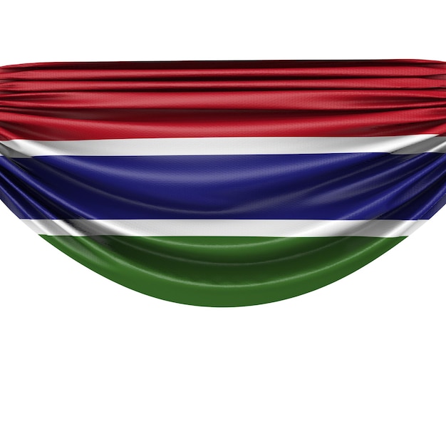 Bandiera nazionale del Gambia appeso banner in tessuto 3D Rendering