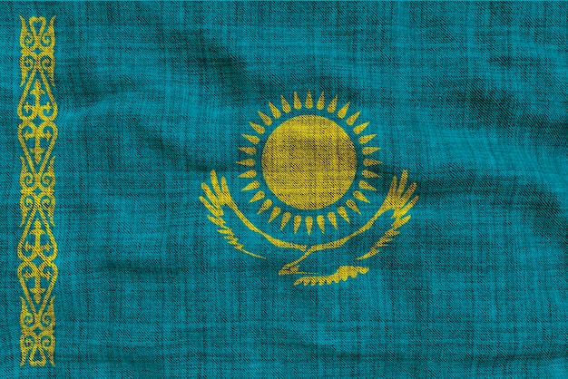 Bandiera nazionale del Kazakistan Sfondo con bandiera del Kazakistan