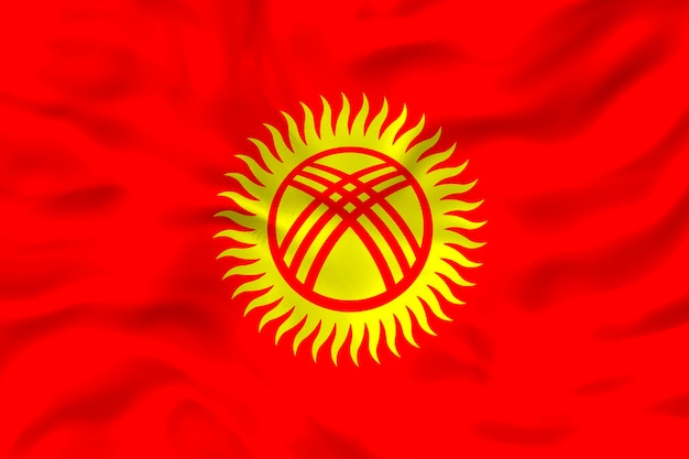 Bandiera nazionale del Kirghizistan Sfondo con bandiera del Kirghizistan