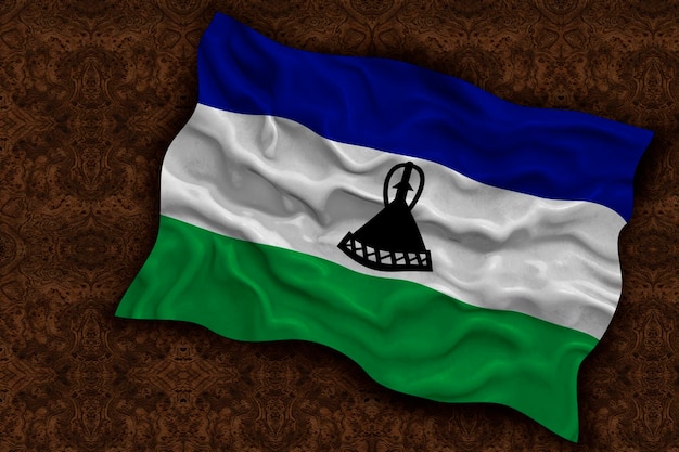 Bandiera nazionale del Lesotho Sfondo con la bandiera del Lesotho